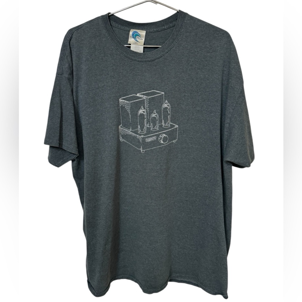 Vintage Tube Depot Guitar Amp Radio Music Gray Men’s XXL T-Shirt SF CA RARE